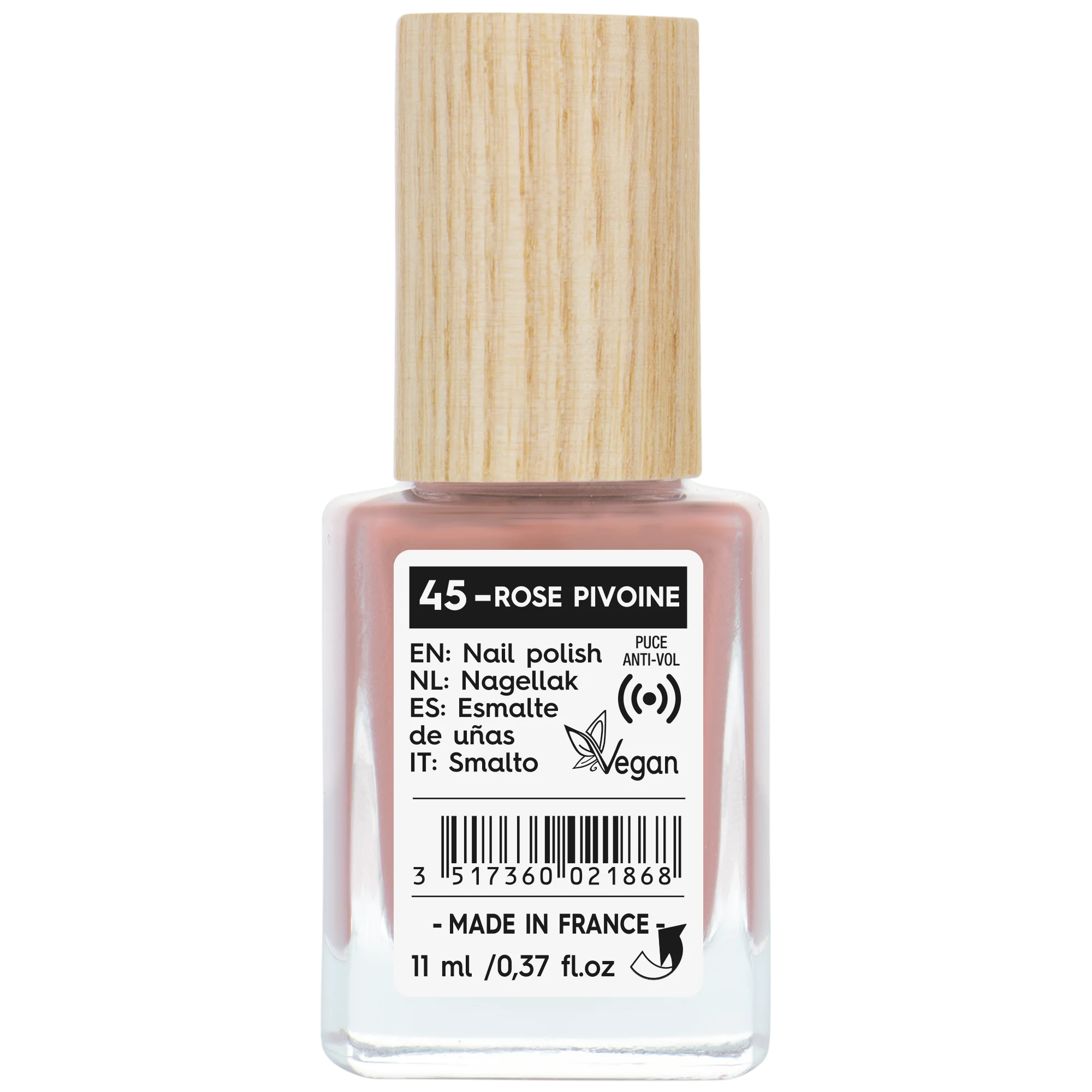 SO’BiO étic Vernis à ongles - 45 pivoine rose (11 ml) - couleur éclatante et intense