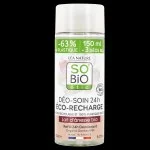 SO’BiO étic Recharge pour déodorant roll-on hydratant 24 h au lait d’ânesse BIO (150 ml) - une recharge remplace trois roll-ons