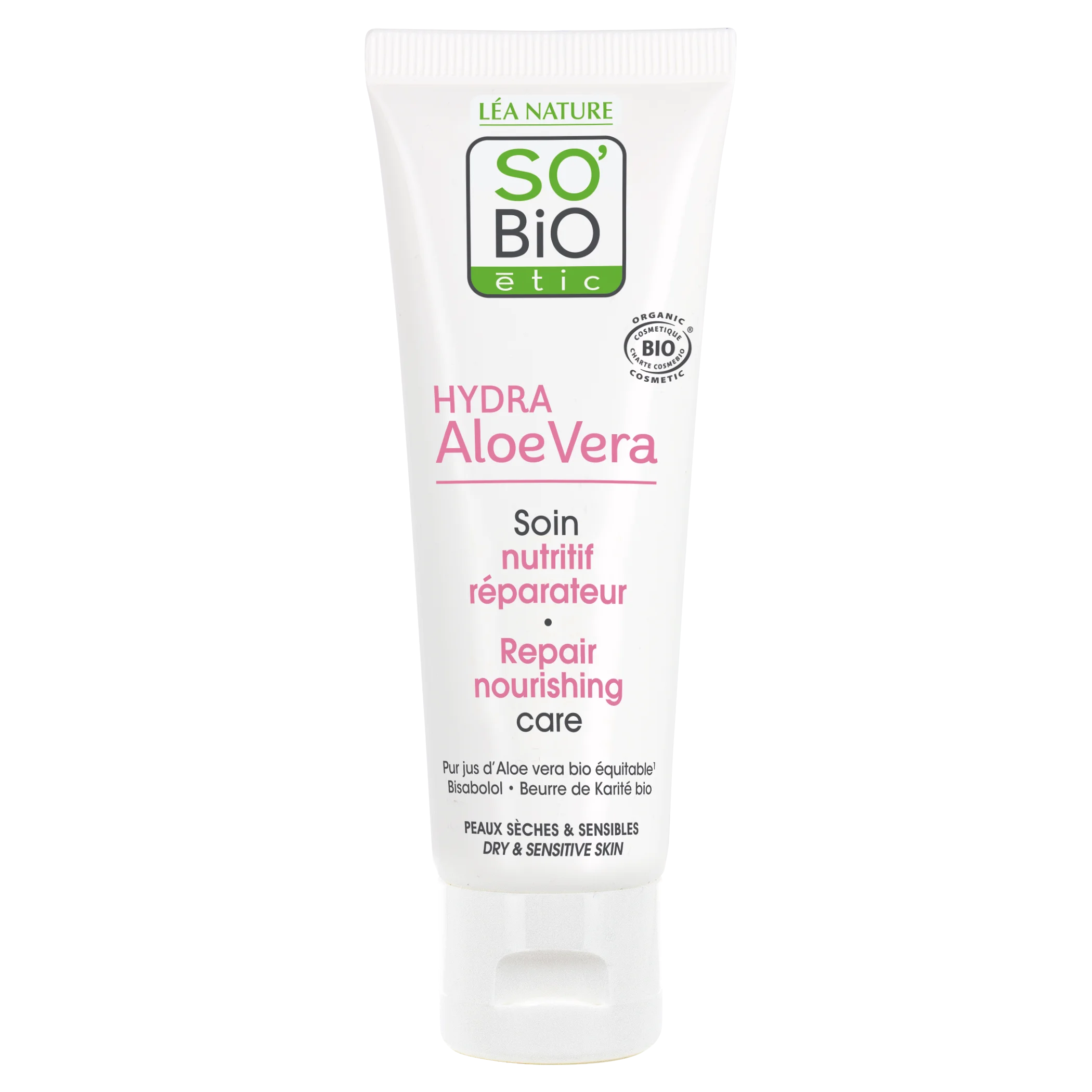 SO’BiO étic Soin nourrissant réparateur à l’Aloe vera pour peaux sensibles BIO (50 ml) - hydrate et nourrit la peau