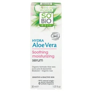 SO’BiO étic Sérum visage à l’Aloe vera - apaisement et hydratation pour peaux sensibles BIO (30 ml) - hydrate, apaise et illumine