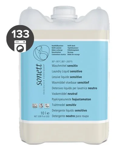 Sonett Lessive liquide universelle pour linge blanc et coloré Sensitive 10 l