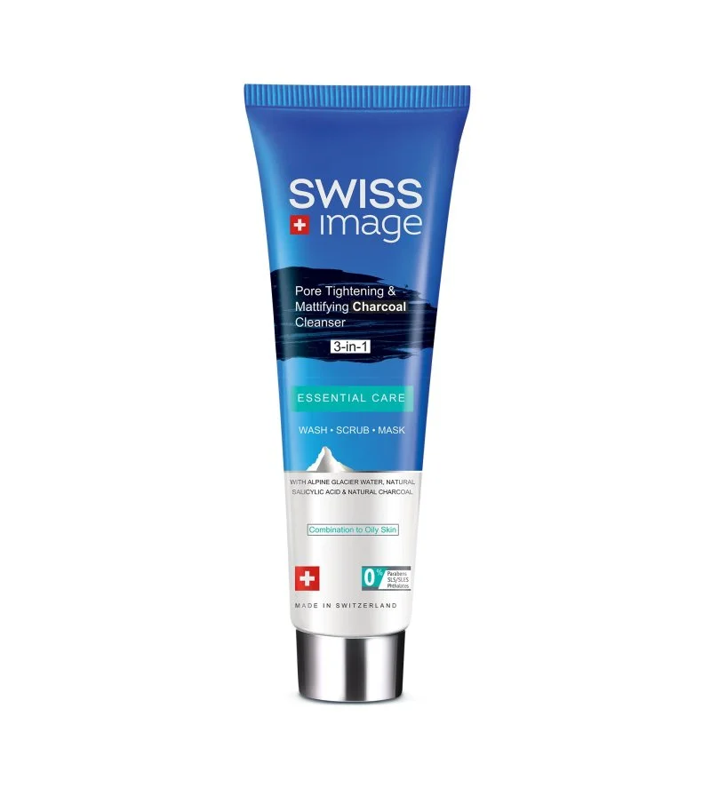 Image Essential Care Gel nettoyant multifonction 3-en-1 au charbon actif, resserrant les pores et matifiant 100 ml
