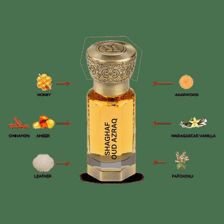 Shaghaf Oud Azraq Huile de Parfum Concentrée U 12 ml