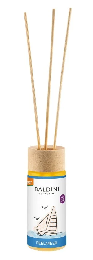 Taoasis Baldini Diffuseur d’arômes à bâtonnets FeelSea BIO (50 ml) - rafraîchissant, stimulant, harmonisant