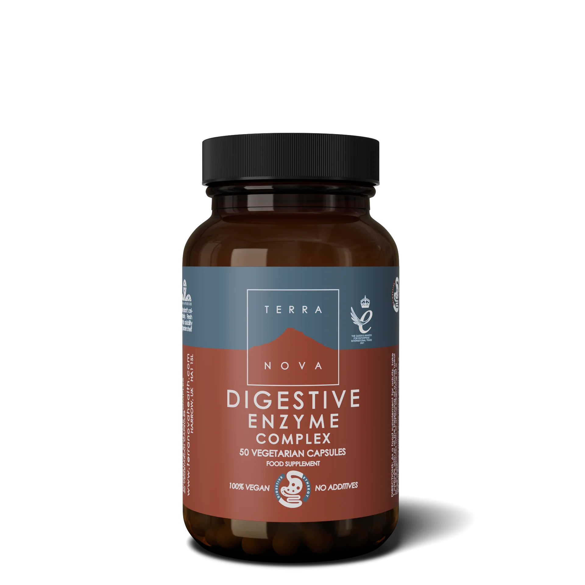 Terranova Health Complexe d'enzymes digestives (50 gélules) - enrichi en fenouil, gingembre et artichaut