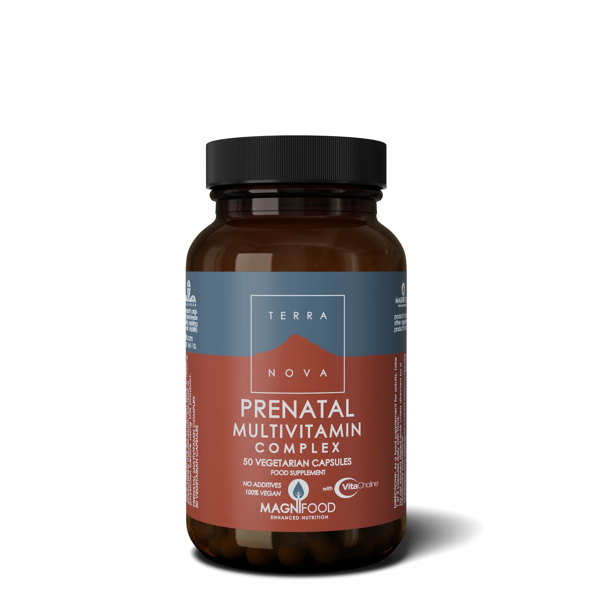 Terranova Health Complexe multivitaminique prénatal (50 gélules) - avec la forme active de l'acide folique