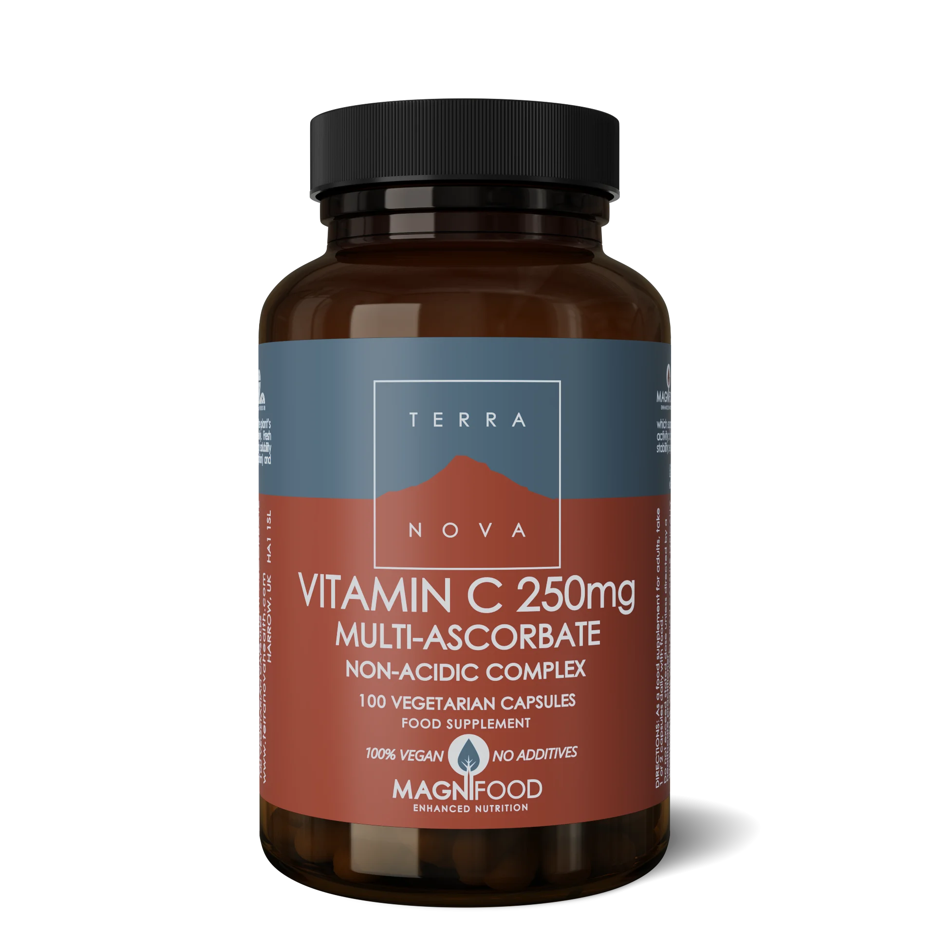 Terranova Health Complexe de vitamine C 250 mg - 100 gélules - sous forme d’ascorbates minéraux