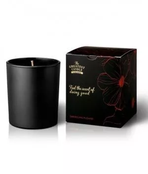 The Greatest Candle in the World Bougie parfumée en verre noir (170 g) - fleur de darjeeling