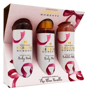 The Indulgent Bathing Co. Serene Moments coffret cadeau gel douche 240 ml + bain moussant 240 ml + brume corporelle