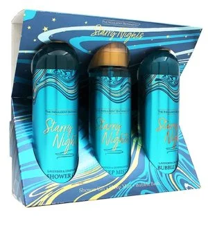The Indulgent Bathing Co. Starry Nights coffret cadeau gel douche 240 ml + mousse de bain 240 ml + brume de sommeil