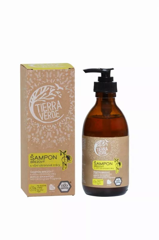 Tierra Verde Shampooing de bouleau pour cheveux secs à la citronnelle (230 ml)
