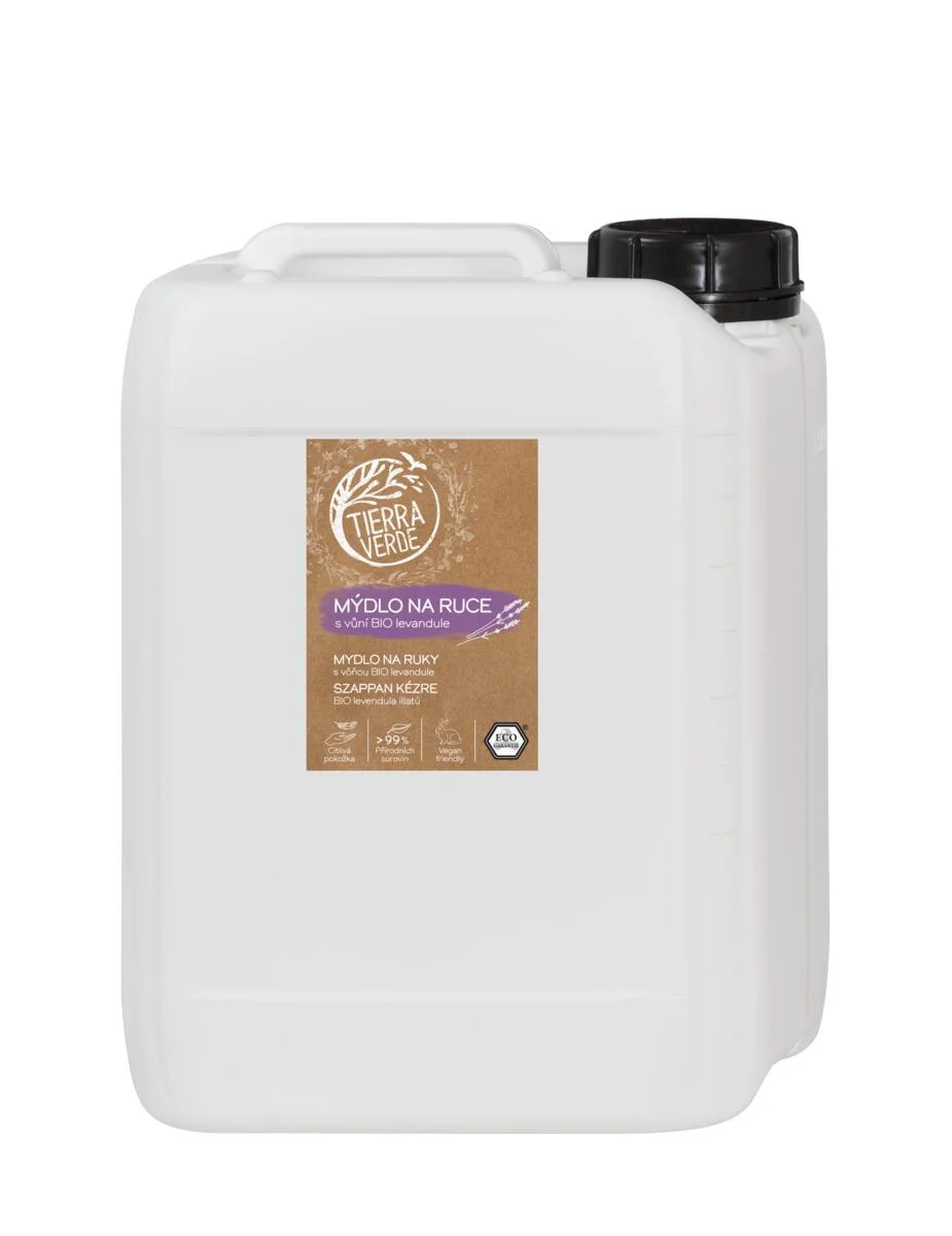 Tierra Verde Savon liquide pour les mains - Lavande BIO 290 ml - avec plantain bio tchèque