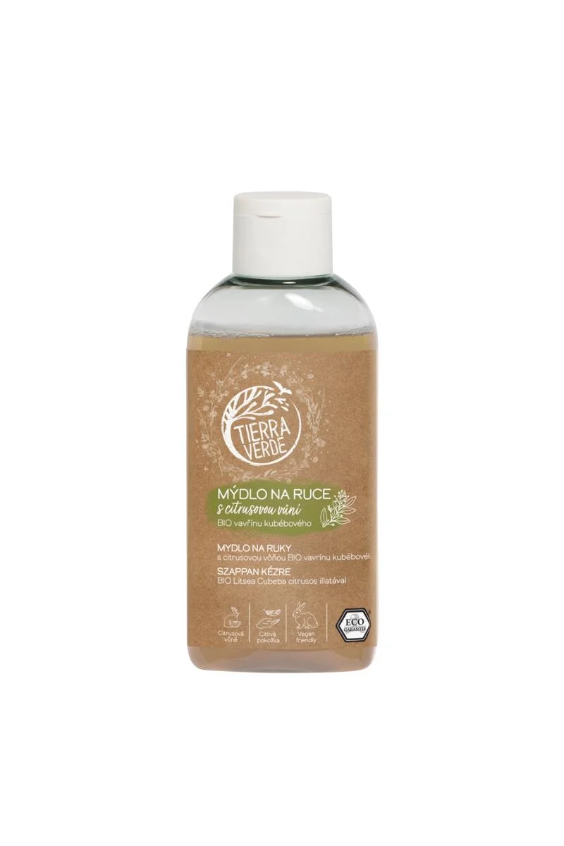 Tierra Verde Savon liquide pour les mains - BIO Laurier 290 ml - au plantain bio tchèque