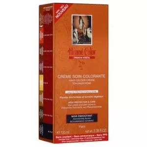 Henné Color Soin capillaire teinté avec un haut degré de protection et de soin Premium 100ml Noir