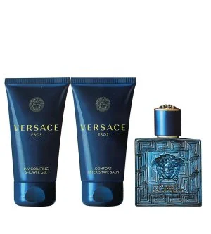Versace Eros Coffret cadeau 50 ml + gel douche 50 ml + baume après-rasage eau de toilette pour homme