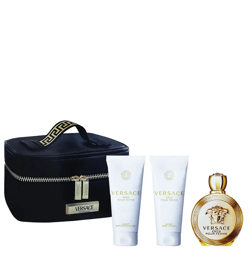 Eros Pour Femme coffret cadeau + lait pour le corps 100 ml + gel douche 100 ml + trousse cosmétique eau de parfum pour femme