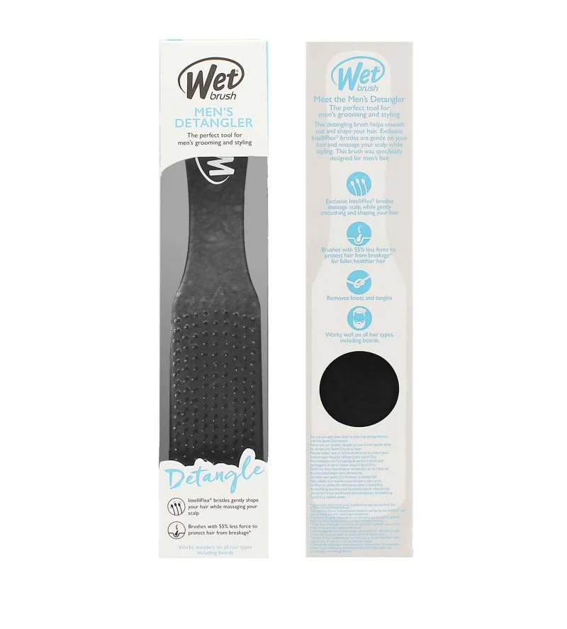 Men's Detangler brosse à cheveux Black Leather