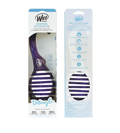 Shower Detangler brosse à cheveux Purple Glitter