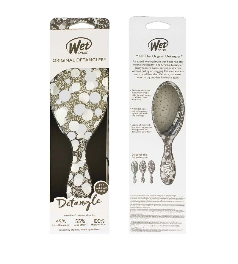 Original Detangler Groovy Disco brosse à cheveux Silver