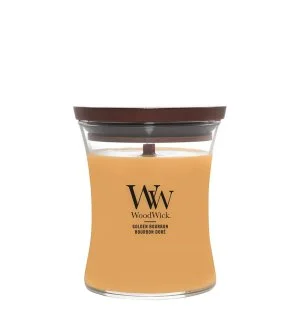 WoodWick Golden Bourbon bougie parfumée à mèche en bois 275 g
