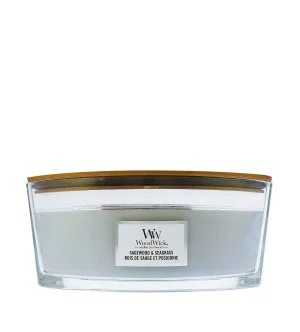 WoodWick Bougie parfumée Sagewood & Seagrass avec mèche en bois 453,6 g