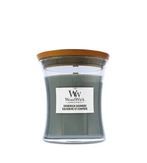 Bougie parfumée WoodWick Evergreen Cashmere avec mèche en bois pour hommes