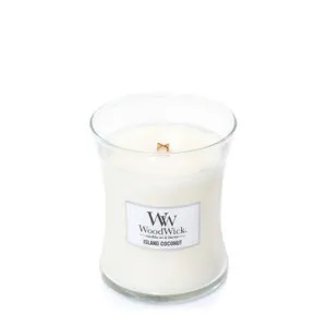 Bougie parfumée WoodWick Island Coconut avec mèche en bois pour femmes