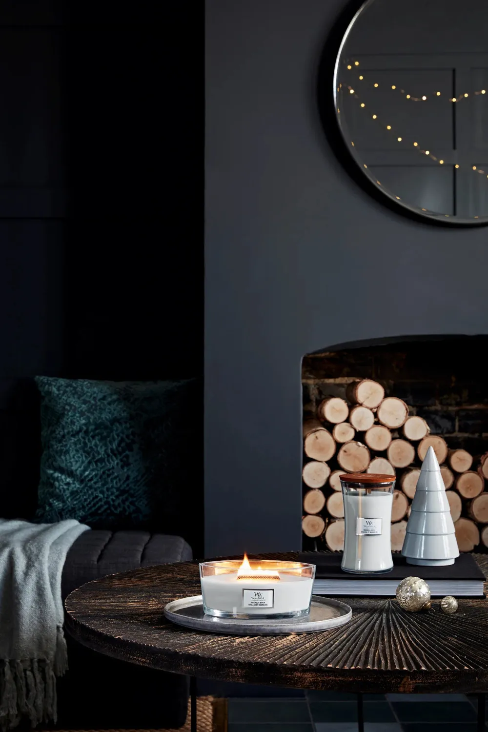 Magnolia Birch geurkaars met houten lont 453,6 g