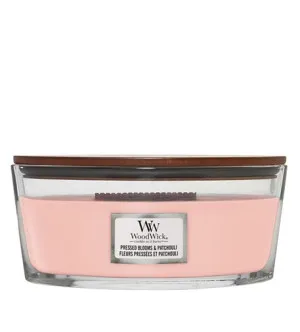 Bougie parfumée WoodWick Pressed Blooms & Patchouli avec mèche en bois 453,6 g