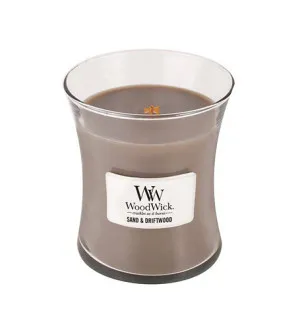 Bougie parfumée WoodWick Sand & Driftwood avec mèche en bois 275 g