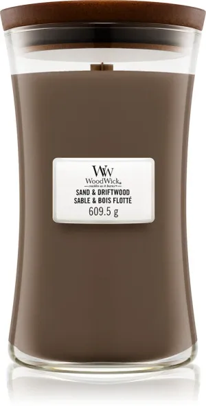 WoodWick Sand & Driftwood geurkaars met houten lont 275 g