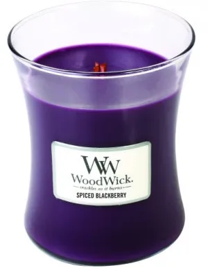 Bougie parfumée WoodWick Spiced Blackberry avec mèche en bois pour femmes