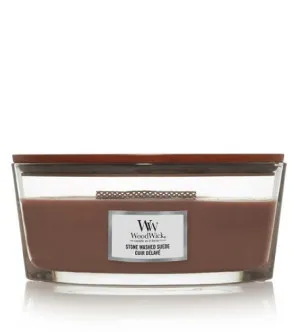 Bougie parfumée WoodWick Stone Washed Suede avec mèche en bois 453,6 g