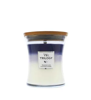 Bougie parfumée WoodWick Trilogy Evening Luxe avec mèche en bois 275 g
