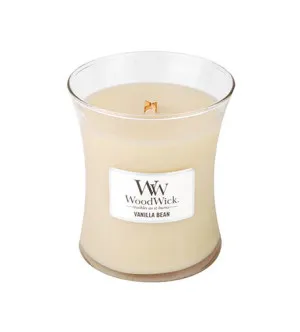 Bougie parfumée WoodWick Vanilla Bean avec mèche en bois 275 g