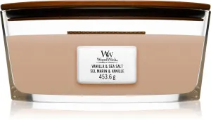 WoodWick Vanilla & Sea Salt geurkaars met houten lont 453,6 g