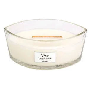 Bougie parfumée WoodWick White Teak avec mèche en bois 453,6 g