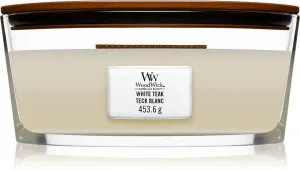 WoodWick White Teak geurkaars met houten lont 453,6 g