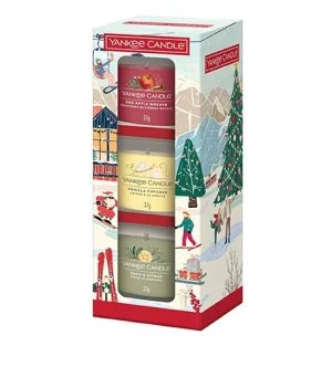 Yankee Candle Holiday Party bougie votive en verre 3 x 37 g