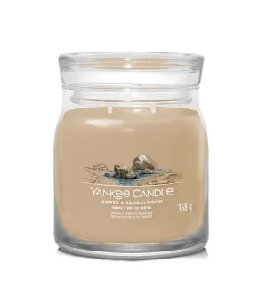 Bougie signature Yankee Candle Amber & Sandalwood moyenne 368 g