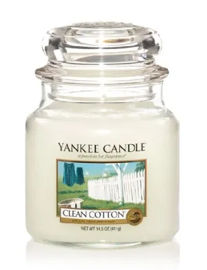 Bougie parfumée Yankee Candle Clean Cotton 411 g