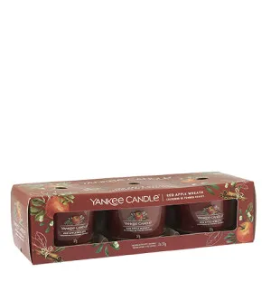 Yankee Candle Red Apple Wreath bougie votive en verre 3 x 37 g