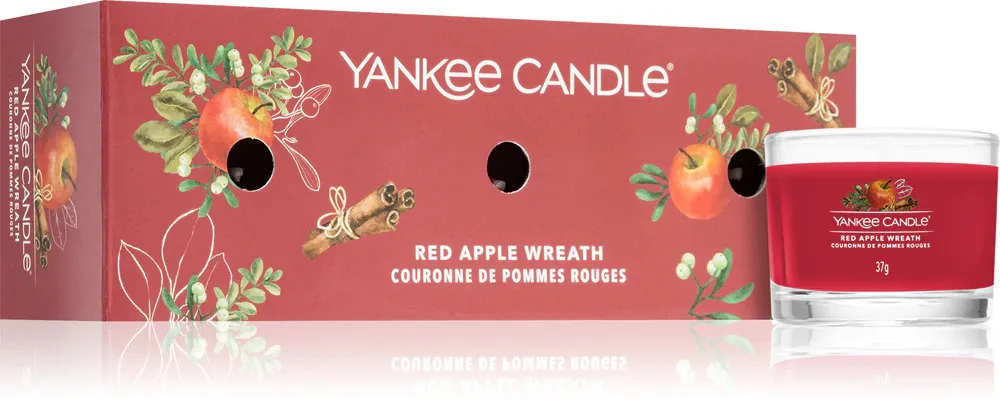 Red Apple Wreath votiefkaars in glas 3 x 37 g 3x37 g