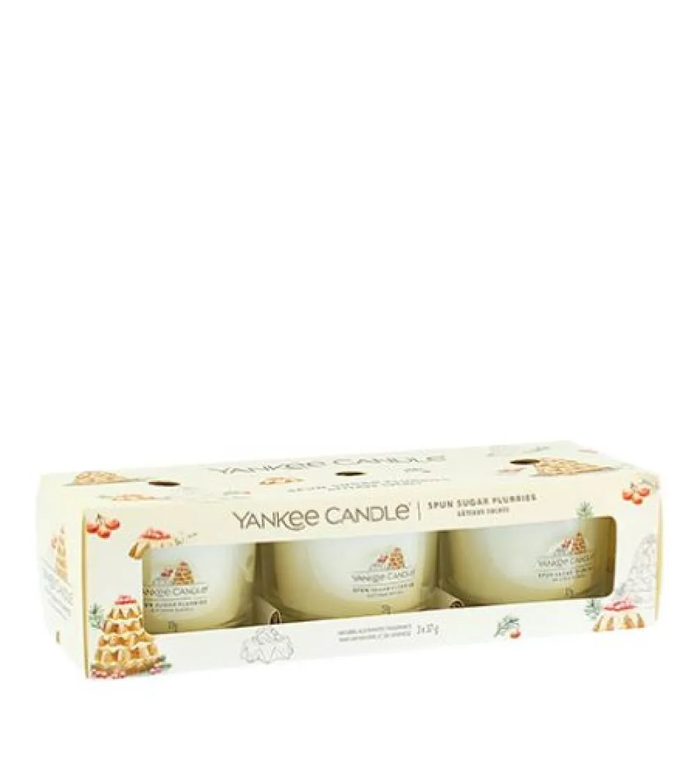 Bougie votive en verre Yankee Candle Spun Sugar Flurries 3 x 37 g 3x37 g