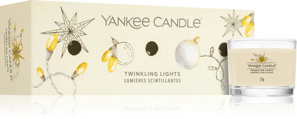 Twinkling Lights votiefkaars in glas 3 x 37 g 3x37 g