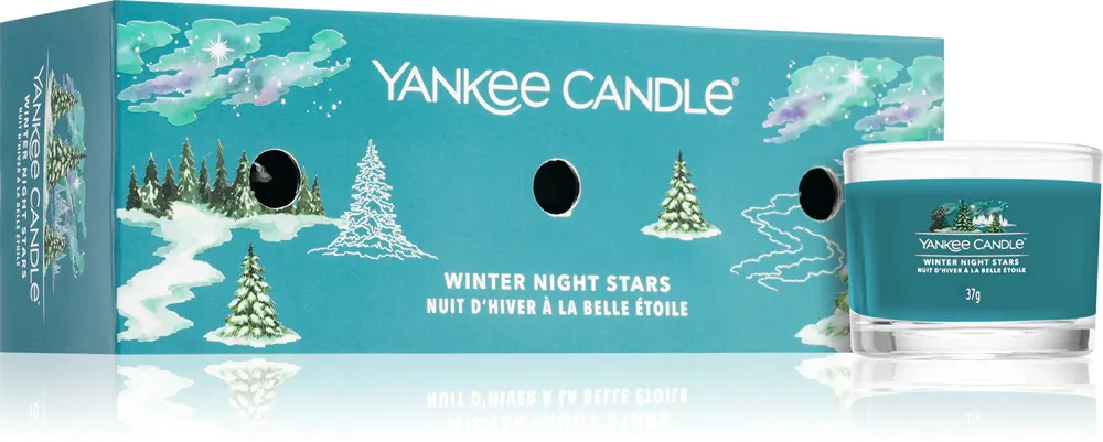 Winter Night Stars votiefkaars in glas 3 x 37 g 3x37 g