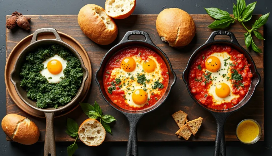 Shakshuka comme petit-déjeuner sain qui vous rassasie toute la journée