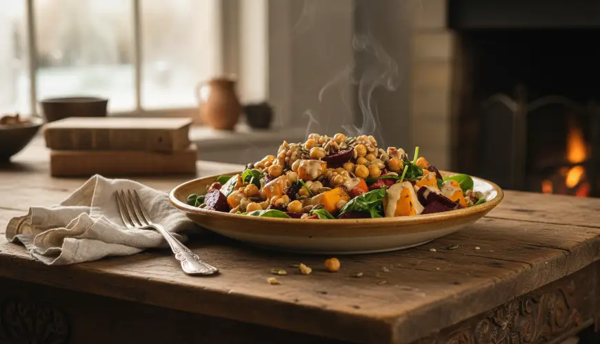 Salades chaudes pour les jours froids pleines de légumes de saison