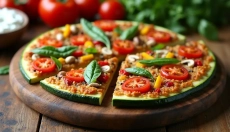 Pizza aux courgettes sur l'assiette et sourire sur le visage, c'est à la portée de tout le monde.