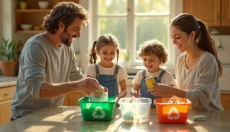 Les enfants et l'écologie commencent à la maison, quand vous faites du tri et de l'économie d'eau un